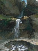 Caspar Wolf The Geltenbach Falls in the Lauenen Valley with an Ice Bridge oil on canvas